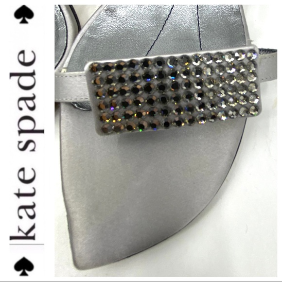 💕SALE💕 Kate Spade Silver Diamond Jeweled Heels - Picture 2 of 7